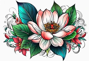Neo traditional flower tatto tattoo idea
