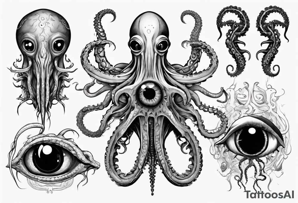lovecraft theme with tentacle+++ and eyes tattoo idea lovecraft theme with tentacle+++ and eyes tattoo idea