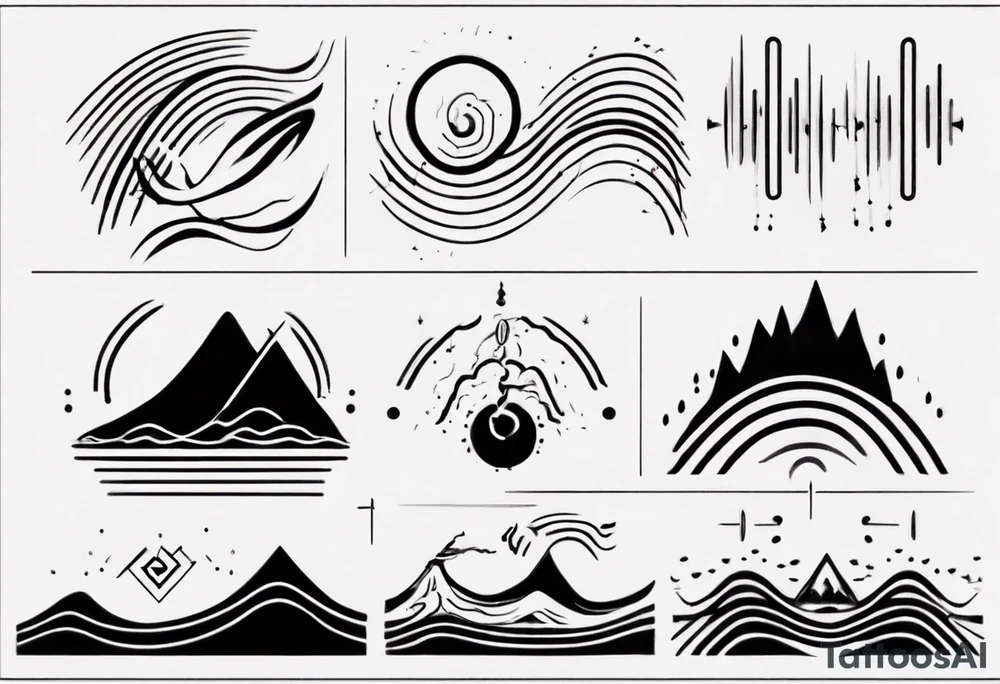 God is in the soundwaves, clean, small tattoo idea