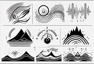 God is in the soundwaves, clean, small tattoo idea