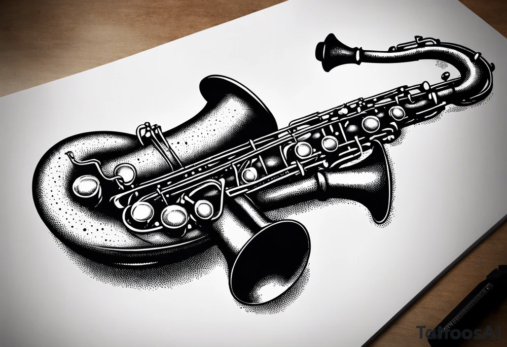 saxophone music notese tattoo idea