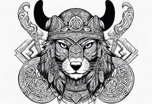 chinchilla viking warrior tattoo idea