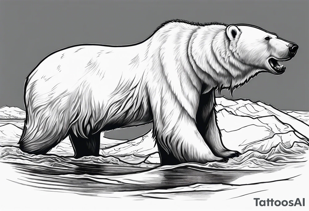 Polar bear killing walrus tattoo idea