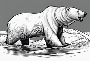 Polar bear killing walrus tattoo idea