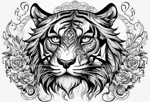 Loup tigre tattoo idea