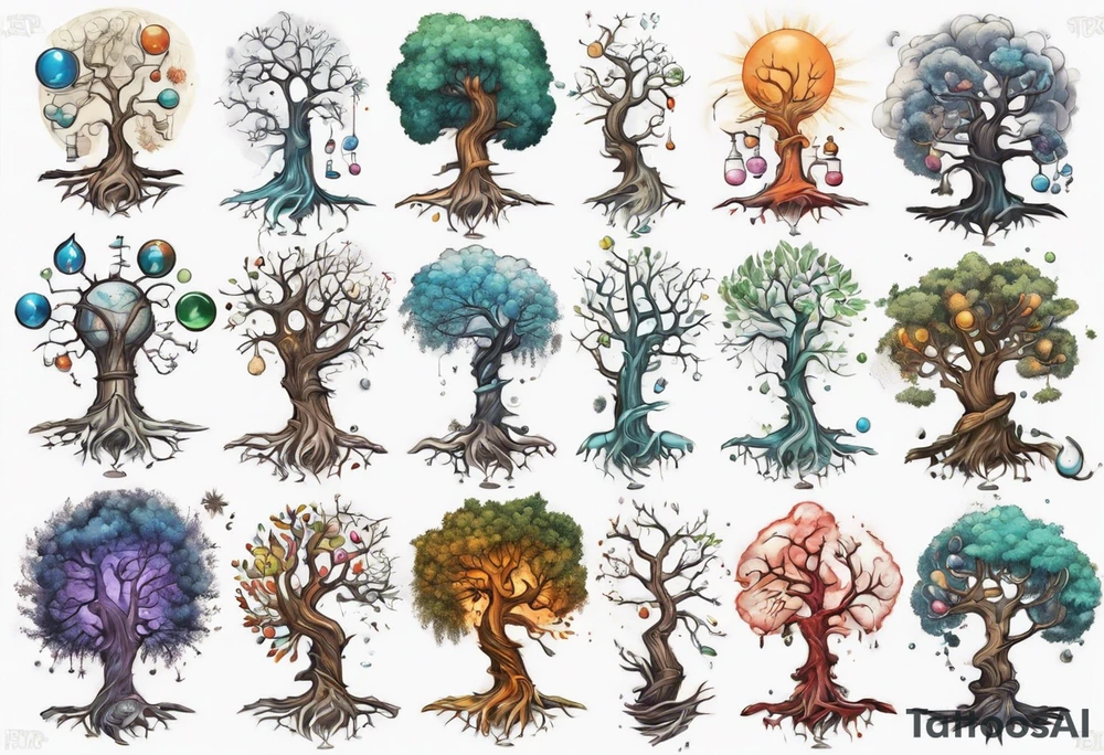A chemistry tree tattoo idea