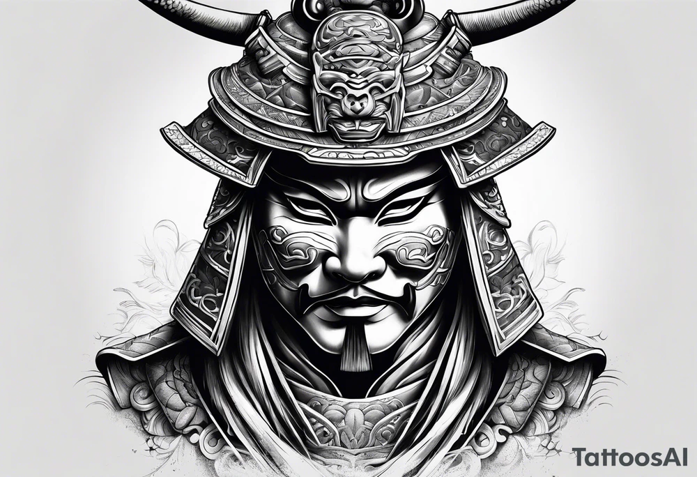 samurai mask tattoo idea