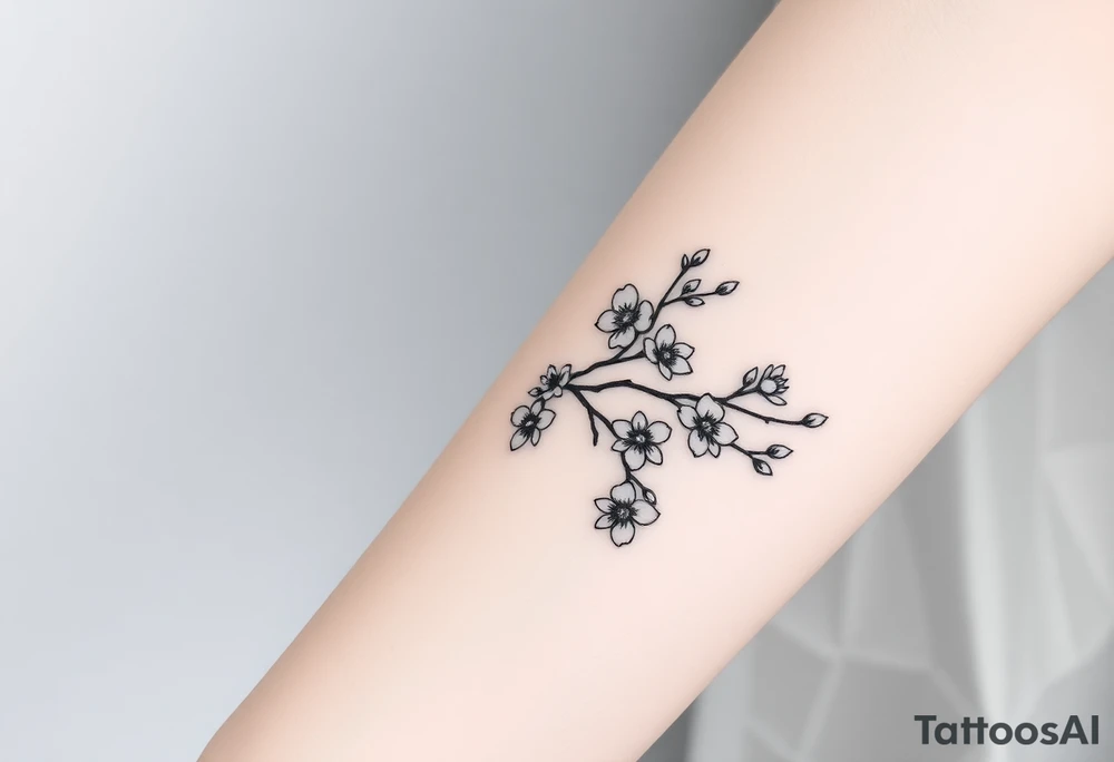 Sword cherry blossoms tattoo idea