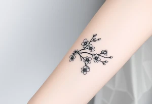Sword cherry blossoms tattoo idea