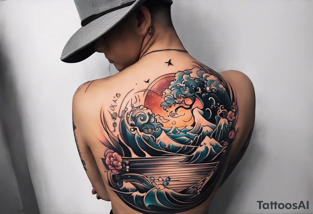 Please create a tattoo for men sleeve with below inspirations: 

1. Daughter born on a date 16 September 2023 
2. Inspiration that hard work pays off 
3. Respect your parents 
4. Time will change
5. Enjoy each and every moment 
6. Have faith tattoo idea