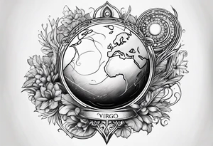 Virgo, planet mercury  earth element tattoo idea