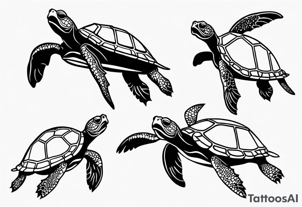 Four turtles tattoo idea