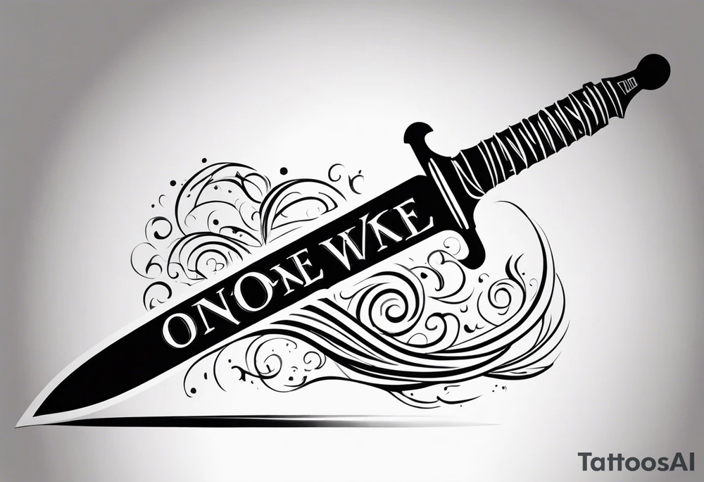 Only one Thin sword downward tattoo idea