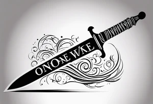 Only one Thin sword downward tattoo idea