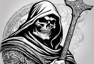 reaper tattoo design for upper arm and chest tattoo idea
