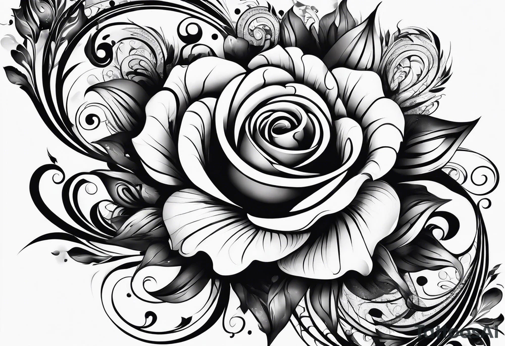 Swirling black ink, sleeve, glove tattoo idea