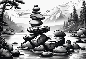 Rocks balancing on top of each other tattoo idea