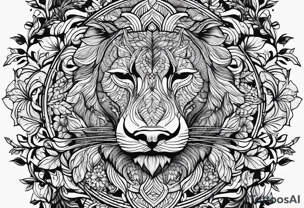 bark with foliage tattoo idea