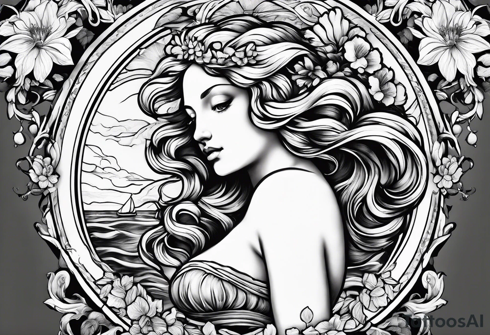 The birth of Venus tattoo idea