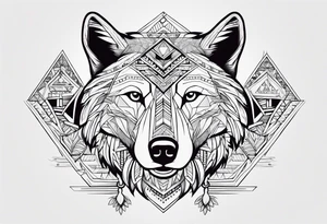 Cree tribe inspired tattoo with a bear a cayote together. tattoo idea
