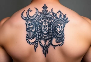powerful majestic African gods ogun and obatala with goddess oshun tattoo idea