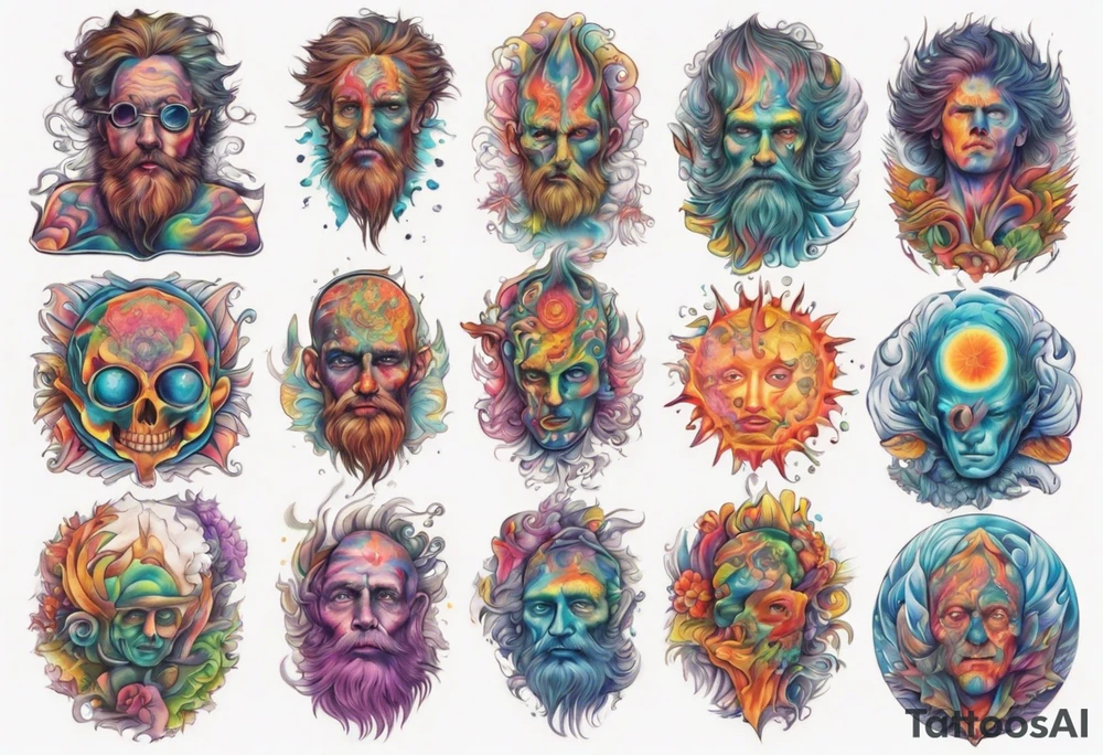 A man  having a psychedelic trip tattoo idea