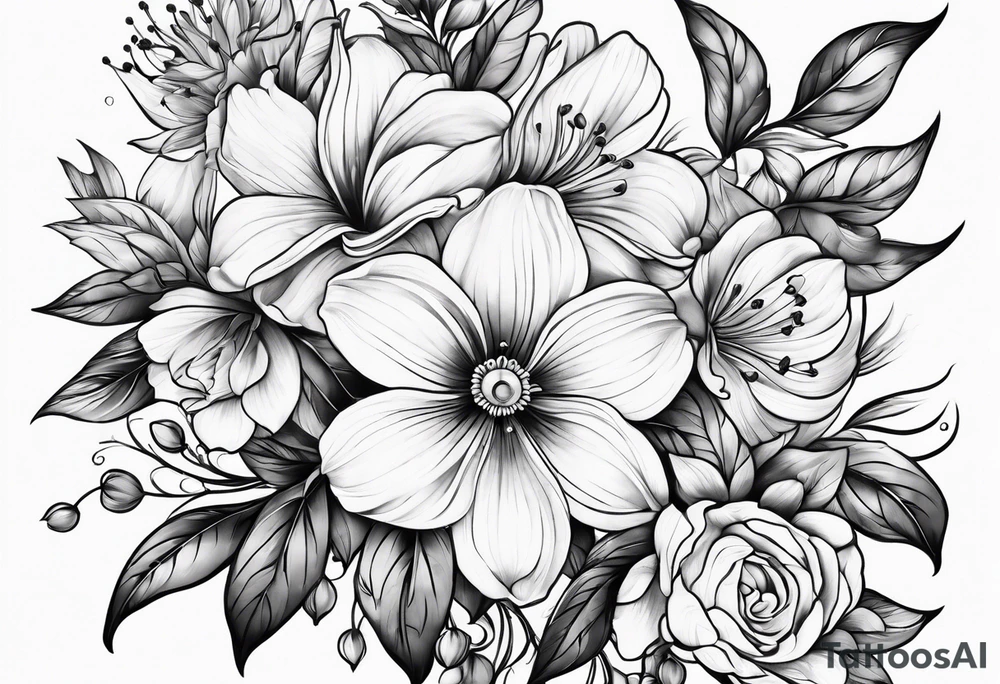 long floral stem tattoo idea