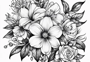 long floral stem tattoo idea
