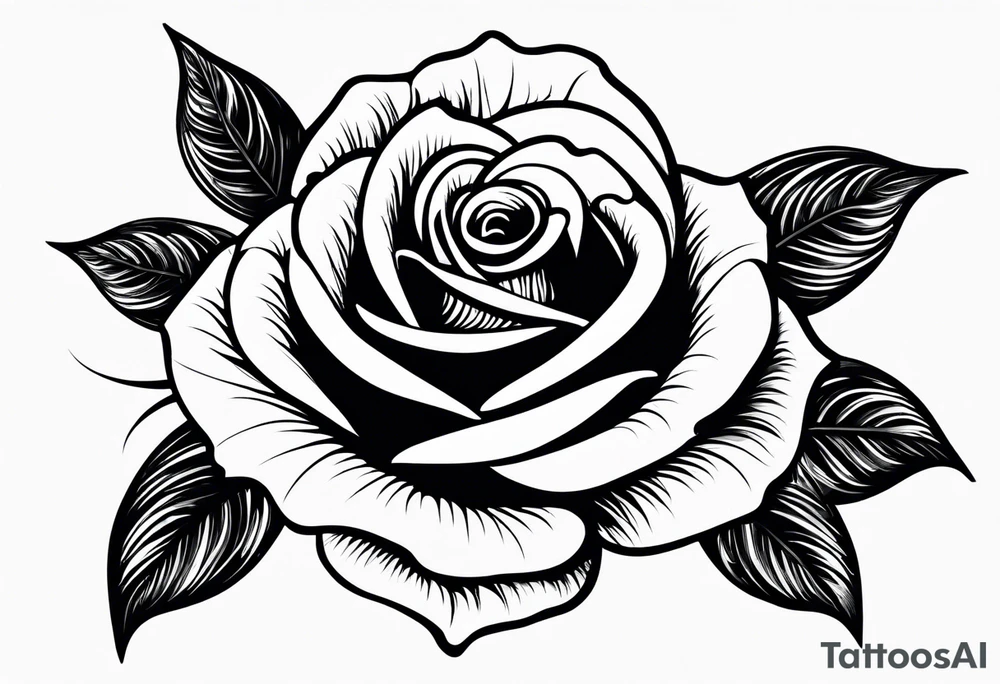 Black rose with strings tattoo idea
