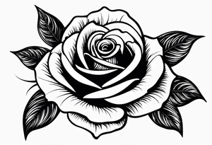Black rose with strings tattoo idea