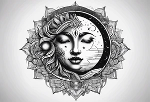 Moon and sun tattoo idea