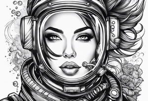Scuba diver female tattoo idea