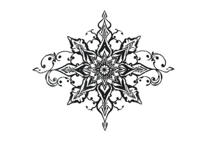 mytical shaman and witch ancient ornament with rhyme tattoo idea