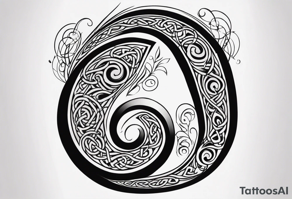 Celtic style bass clef tattoo idea