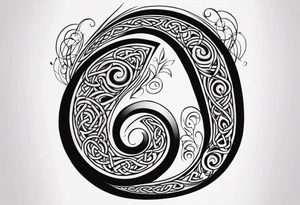 Celtic style bass clef tattoo idea