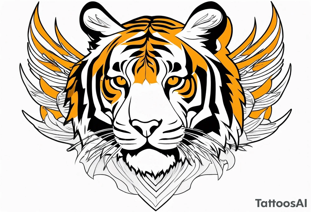 Tiger with wings for memorial piece including remembrance of dead father tattoo idea