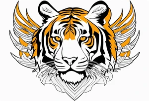 Tiger with wings for memorial piece including remembrance of dead father tattoo idea
