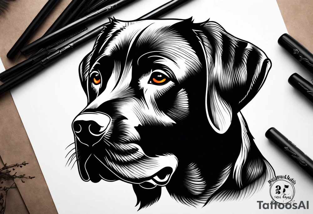 Black Labrador tattoo idea