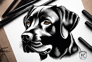 Black Labrador tattoo idea