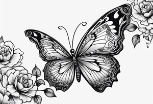 Floral lace butterfly survivor shoulder tattoo half sleeve tattoo idea