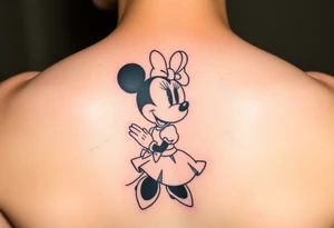 Minnie Mouse dressed like Alice in Wonderland tattoo idea