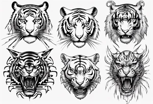 Etherial Tiger and lightning tattoo idea