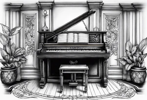 Piano and drums tattoo idea
