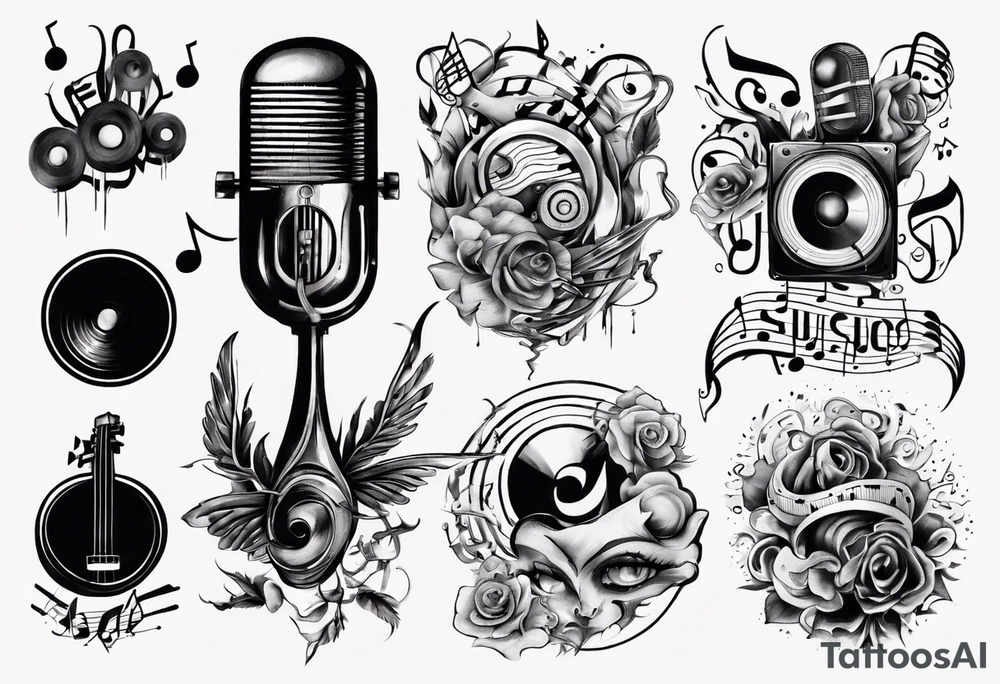 music sound tattoo idea