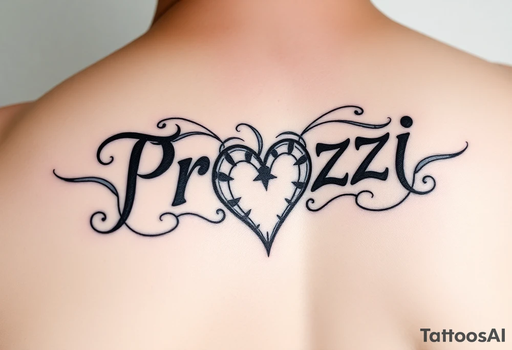 The name prezzi with heart tattoo idea