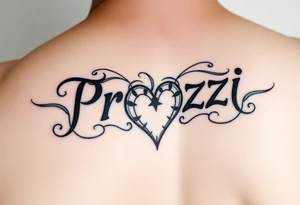The name prezzi with heart tattoo idea