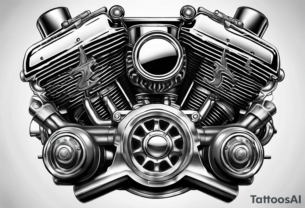 american flag engine pistons tattoo idea