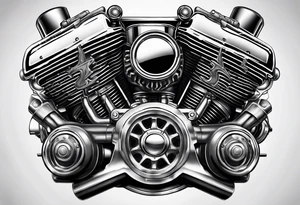 american flag engine pistons tattoo idea