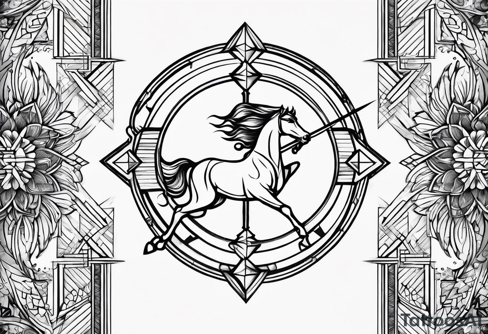 Sagittarius flash small tattoo idea