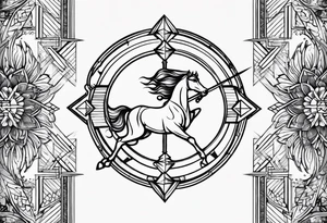 Sagittarius flash small tattoo idea